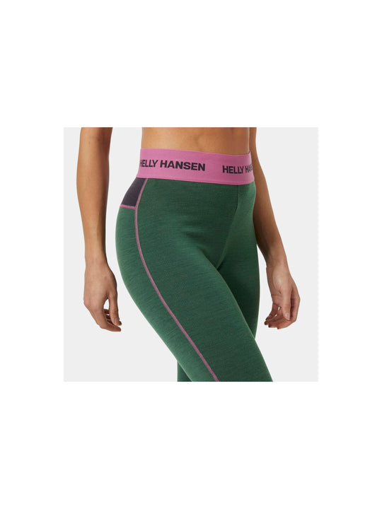 Legginsy damskie HELLY HANSEN W Lifa Merino Midweight Pant kolor zielony
