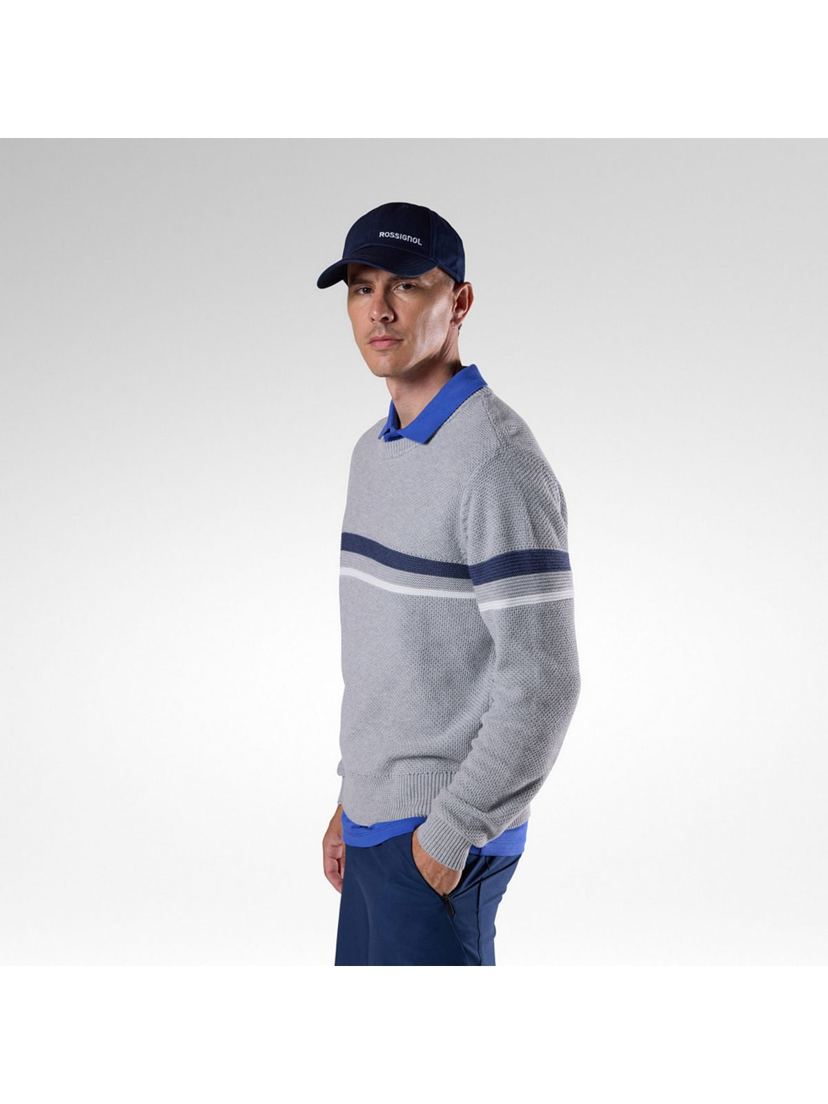 Sweter męski ROSSIGNOL M Knitted Cn Sweater szary