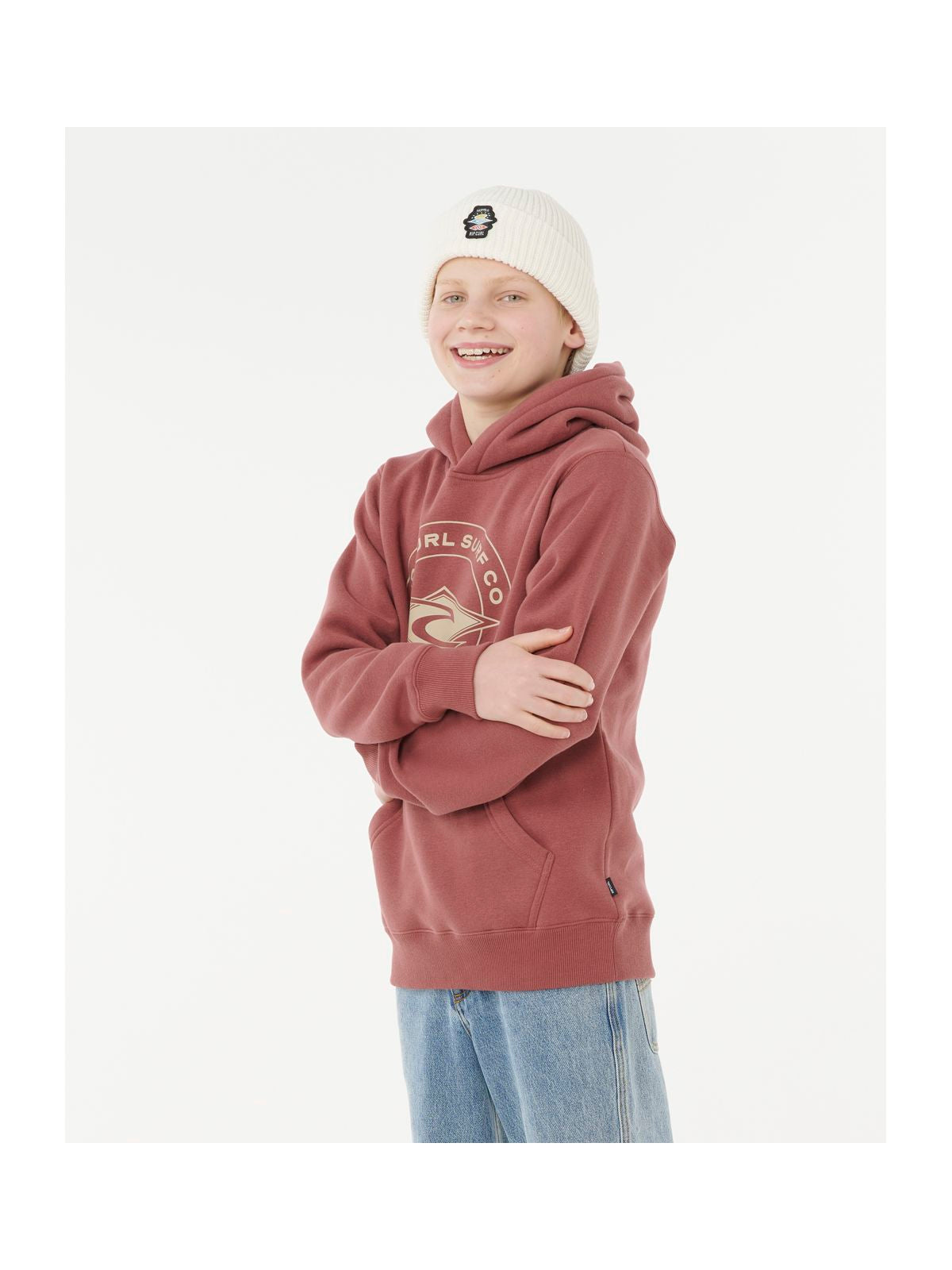 Bluza RIP CURL STAPLER HOOD -BOY czerwona