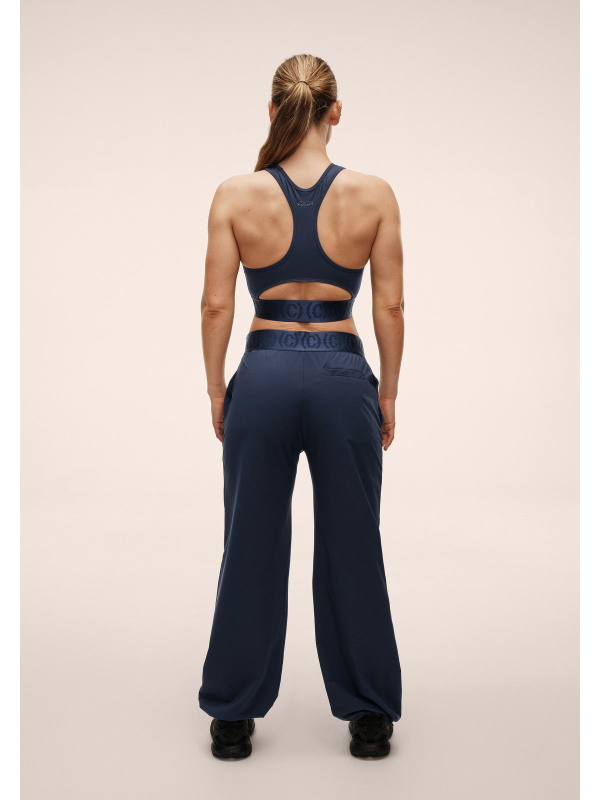 Spodnie damskie CASALL Logo Elastic Barrel Pant niebieskie