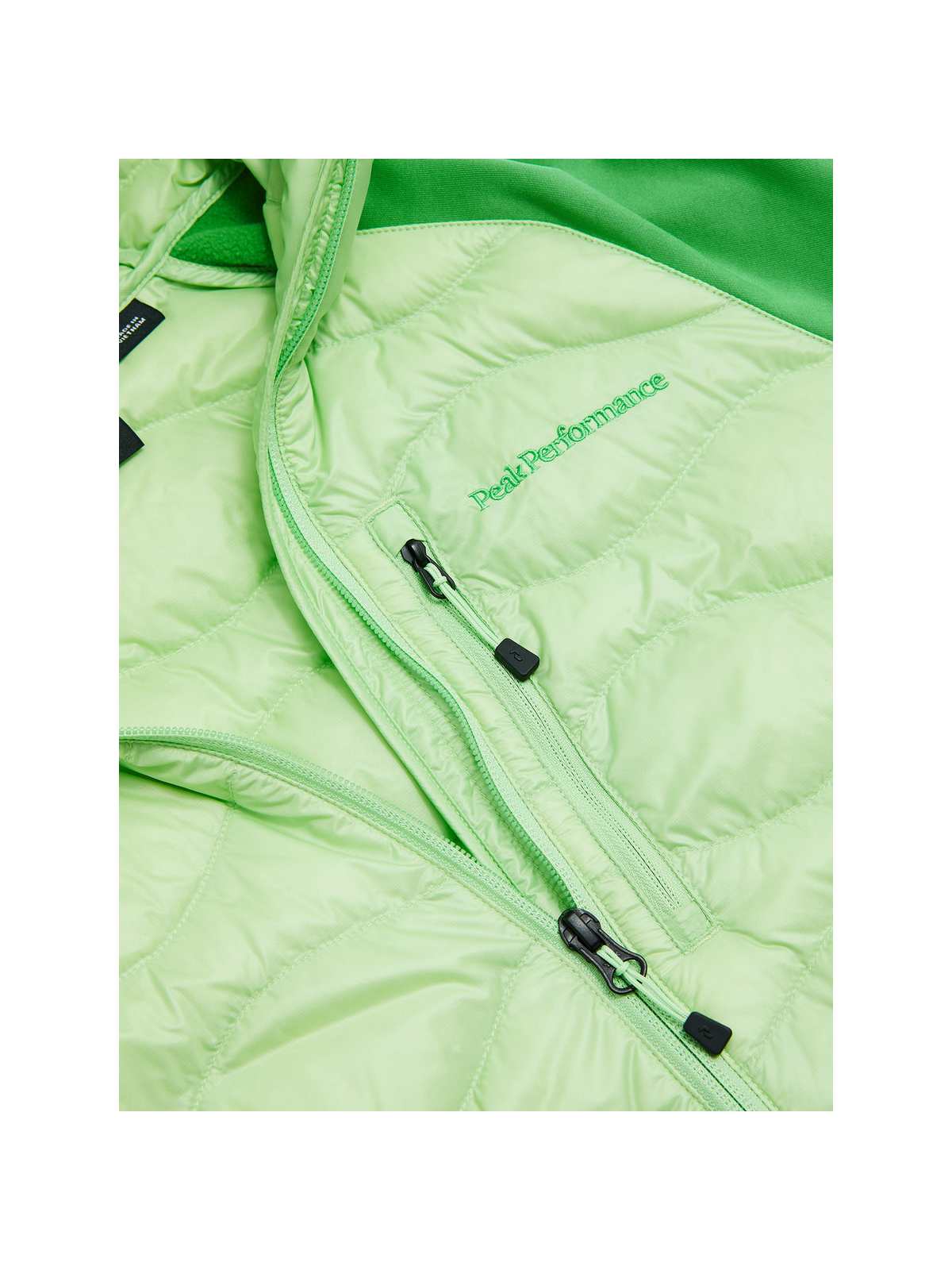 Kurtka puchowa damska PEAK PERFORMANCE Helium Down Hybrid Hood Women zielony