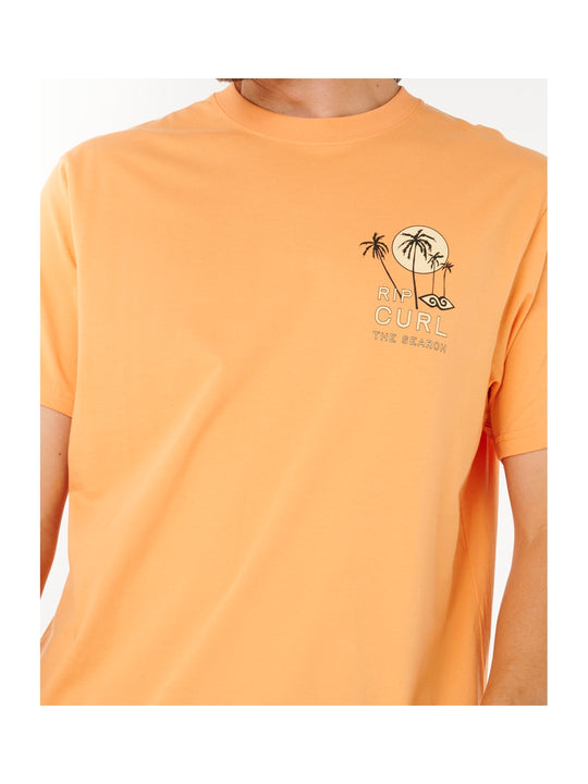 Koszulka męska RIP CURL Aots - Cody Welsh Palms Tee pomarańczowa
