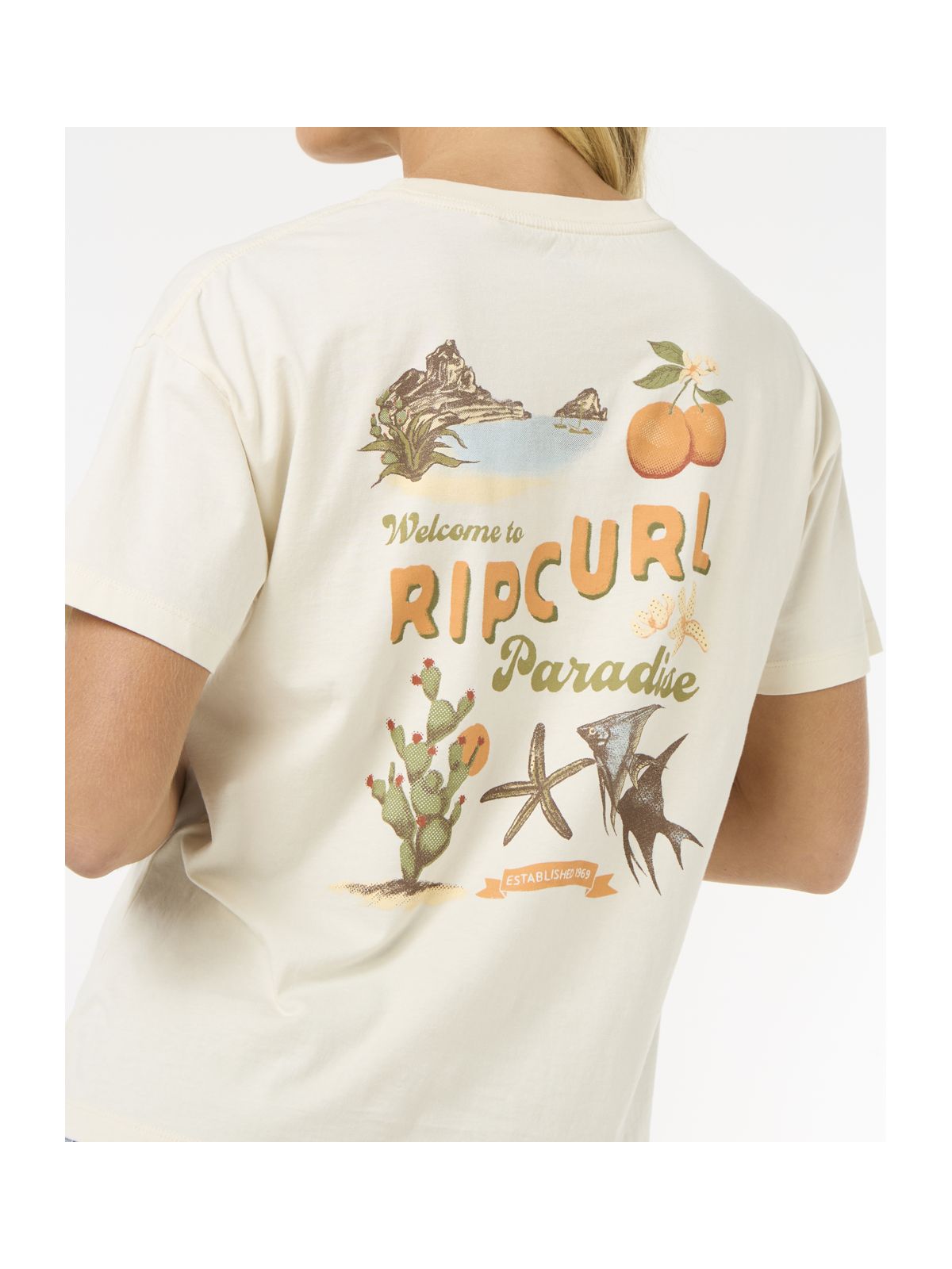 Koszulka RIP CURL Cala Vadella Relaxed Tee biały