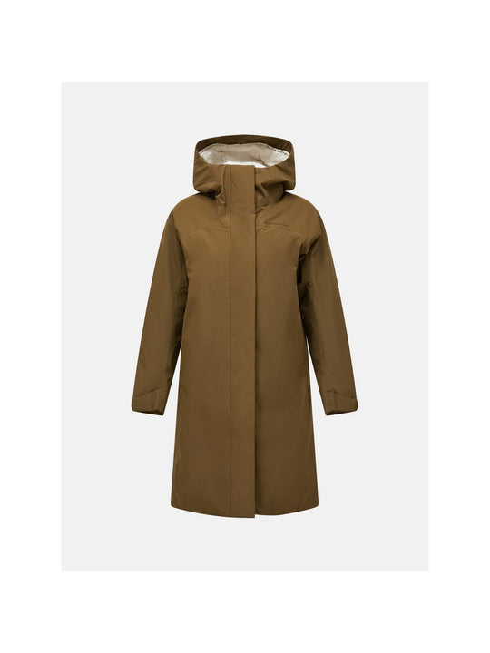 Parka damska PEAK PERFORMANCE Treeline HIPE 2L Insulated Shell Parka brązowa
