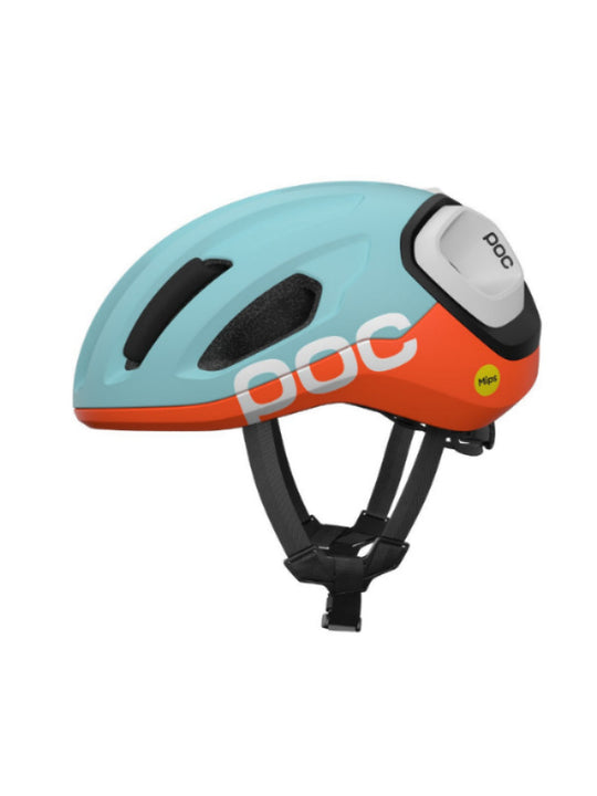 Kask rowerowy POC Amidal niebiesko pomarańczowy
