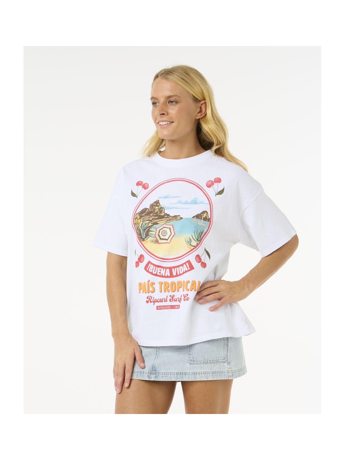 Koszulka RIP CURL Cove Heritage Tee biały