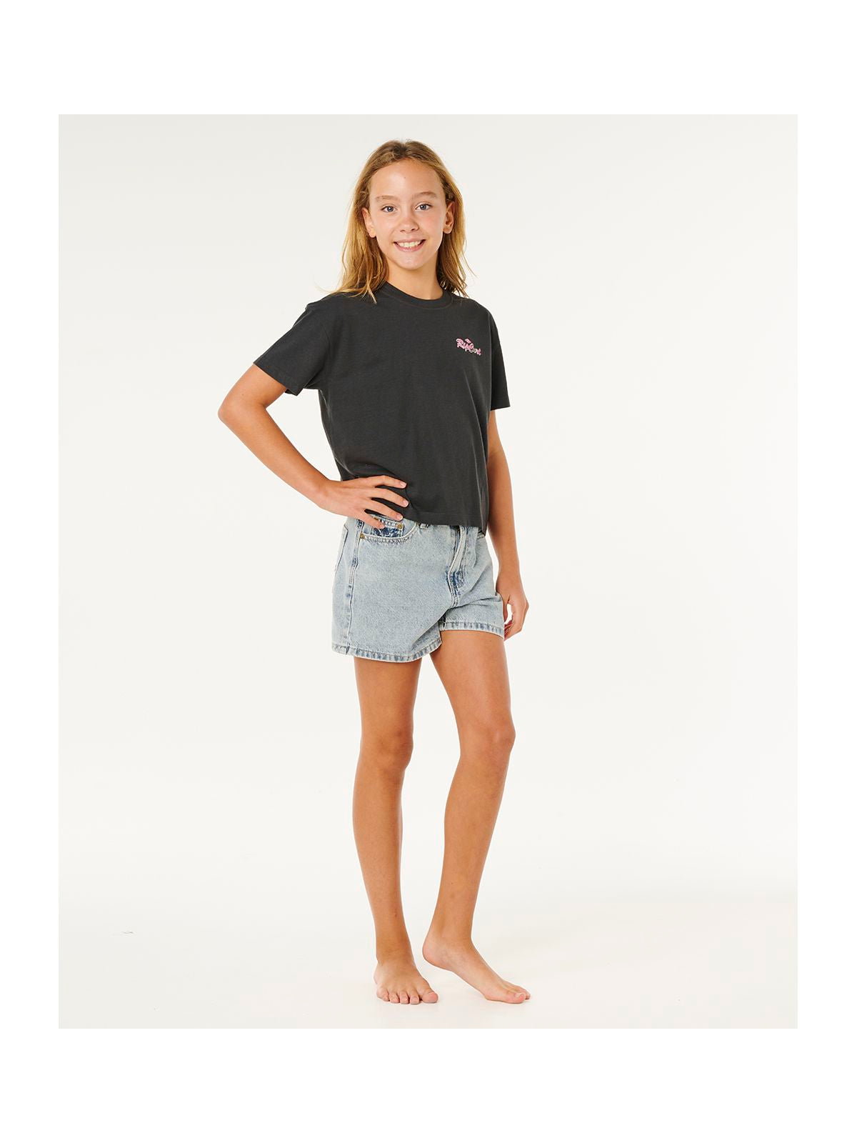 Koszulka dziewczęca RIP CURL Layday Crop-Girl czarna