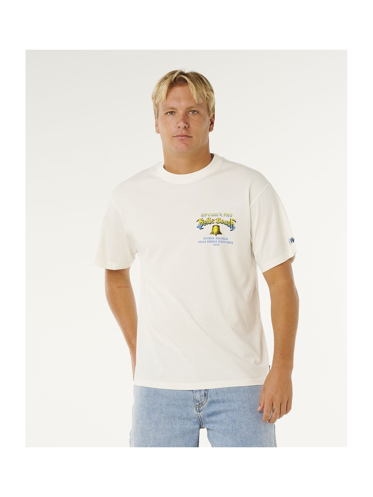 Koszulka męska RIP CURL Bells Pro 26 Bell Logo Tee biała