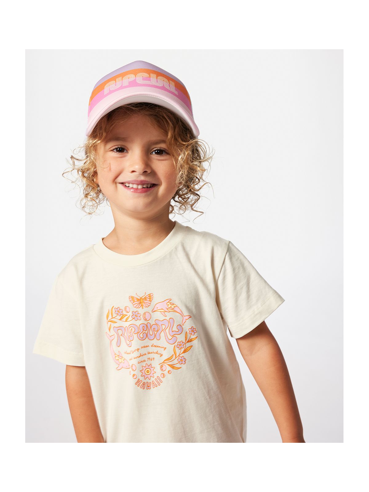 Koszulka RIP CURL Rainbow Logo/Desto Tee-Girl biały