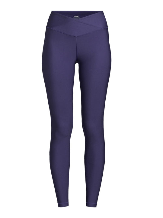 Legginsy damskie z wysoką talią Casall Overlap High Waist Tights fioletowy
