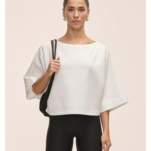 Koszulka damska Casall Aria Cropped Boatneck biały - Adventure Sports
