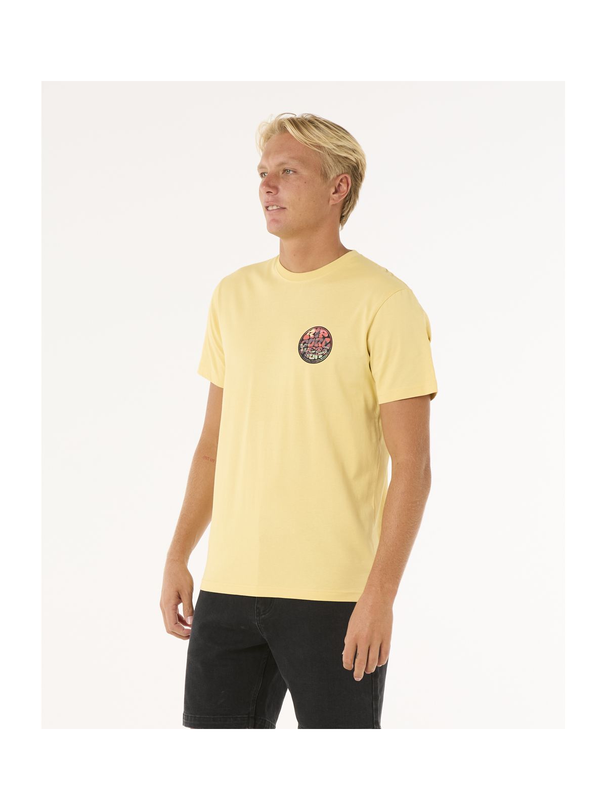 Koszulka męska RIP CURL Wettie Passage Icon Tee żółta