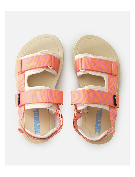 Sandały dziewczęce RIP CURL Newquay Bloom Open Toe-Girl pomarańczowe
