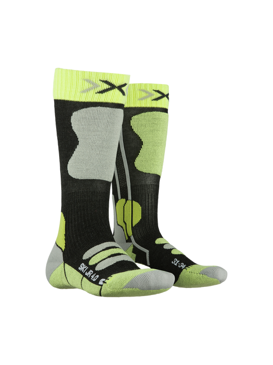 Skarpety narciarskie dziecięce X-SOCKS Ski Jr 4.0 anthracite melange / zielony
