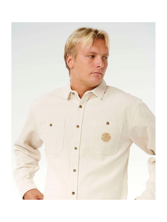 Koszula męska RIP CURL Premium Surf Cord L/S Shirt beżowa
