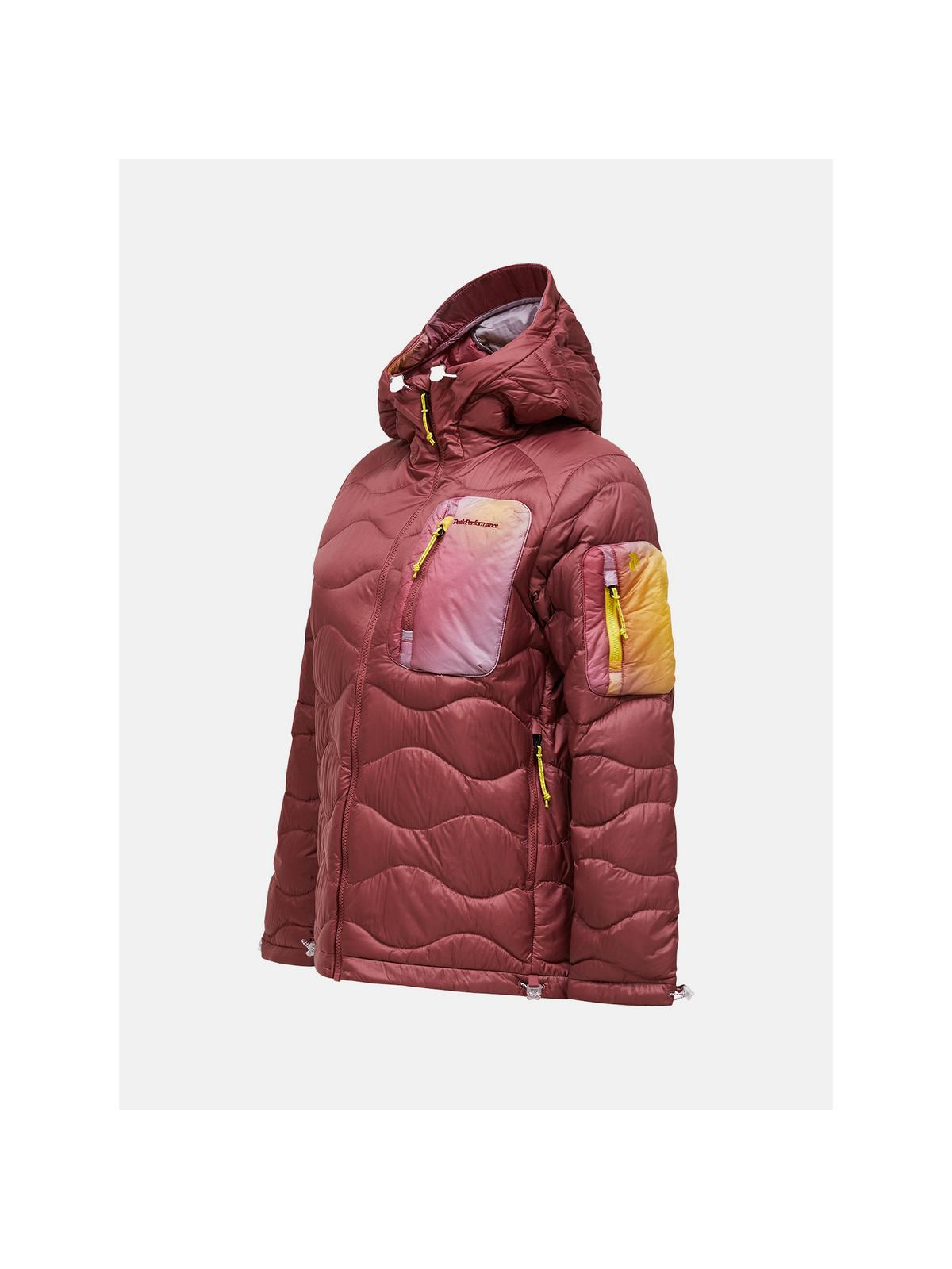 Kurtka damska puchowa PEAK PERFORMANCE W Helium Aop Utility Down Hood kolor multikolor