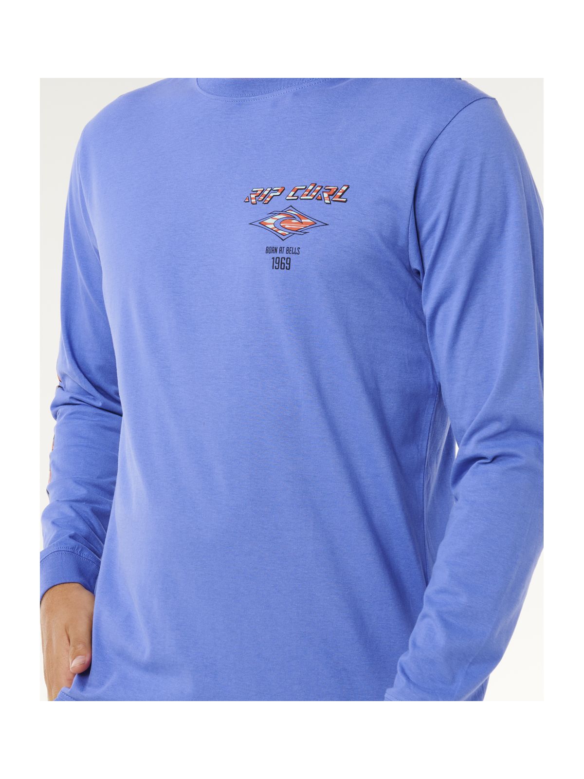 Koszulka męska RIP CURL Fade Out Icon L/S Tee niebieska