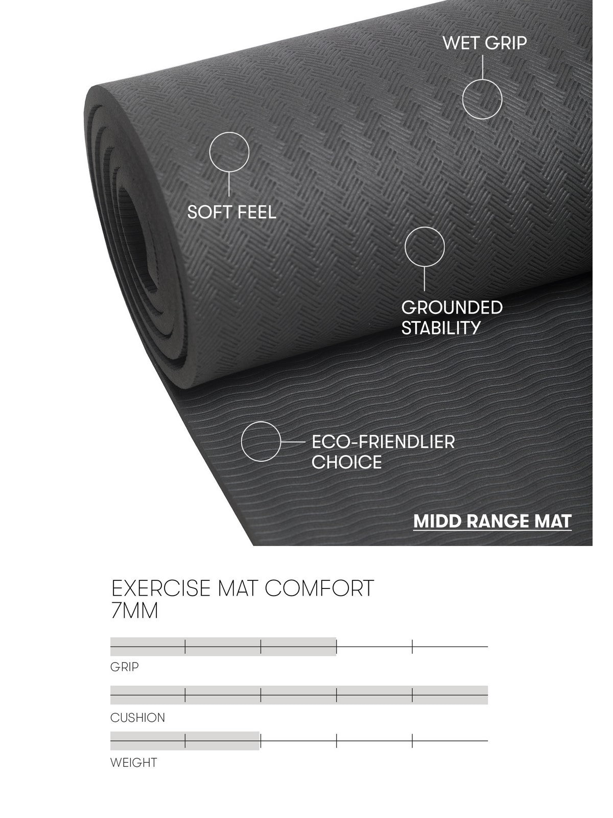 Mata CASALL Exercise Mat Comfort 7Mm czarny