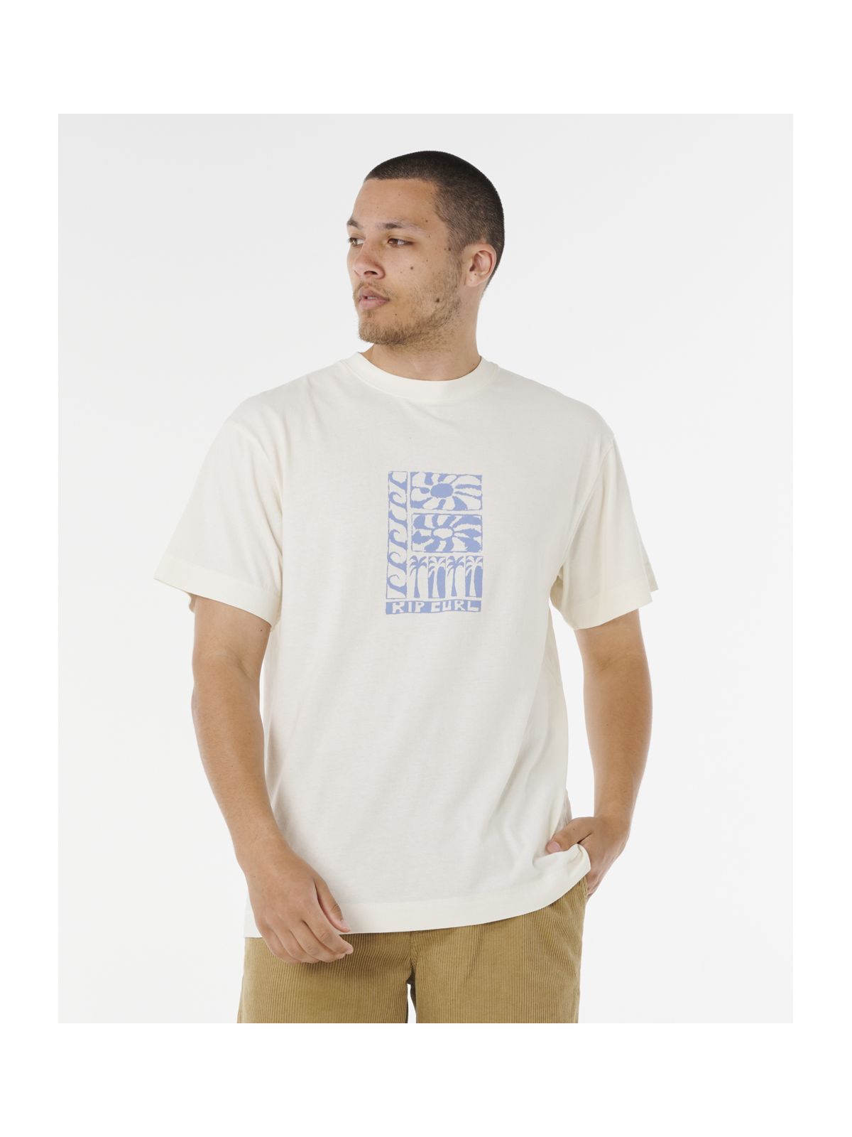 Koszulka RIP CURL AOTS TY WILLIAMS STACKED TEE beżowa