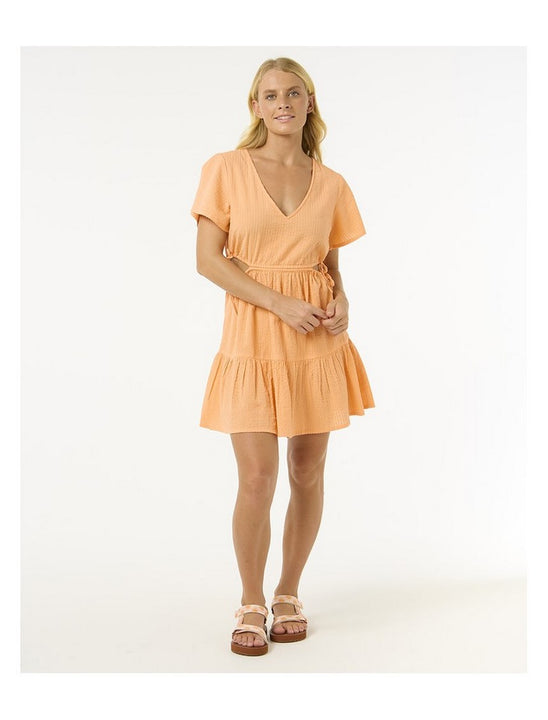Sukienka letnia RIP CURL Cala Vadella S/S Cover Up pomarańczowa
