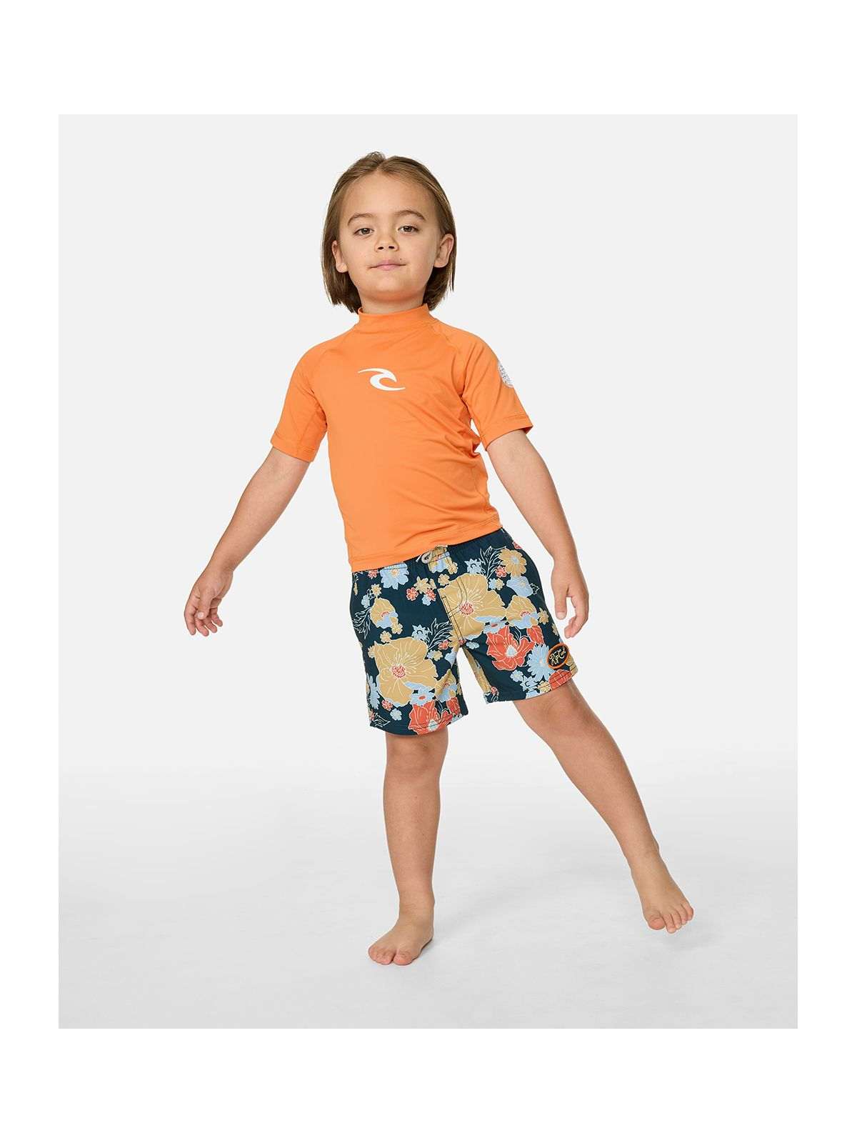 Lycra chłopięca RIP CURL Waves Upf S/S-Boy pomarańczowa