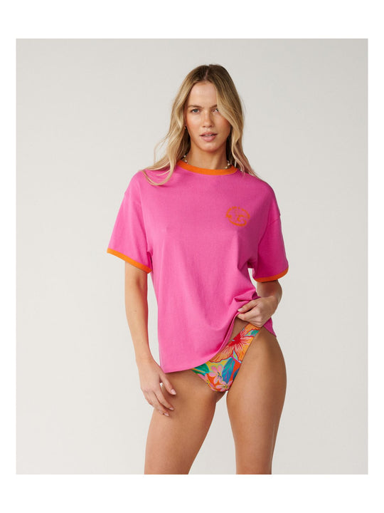 Koszulka damska RIP CURL Tropical Desire Oversize Tee różowa
