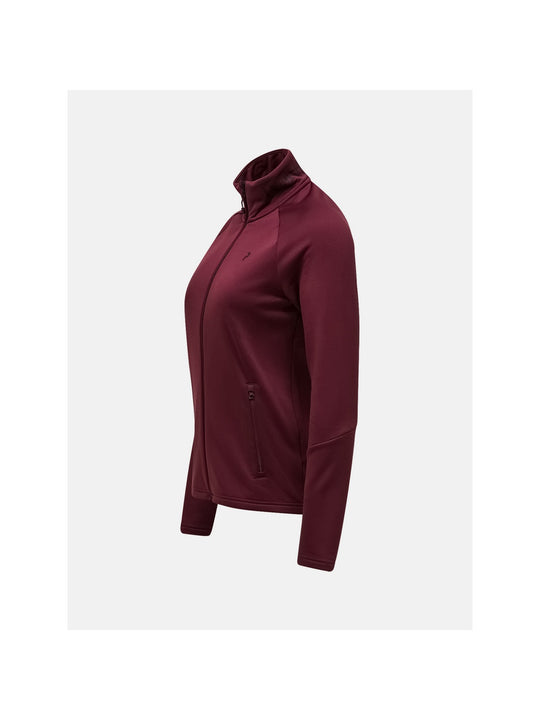 Bluza damska PEAK PERFORMANCE Rider Essentials Midlayer Zip Jacket bordowa
