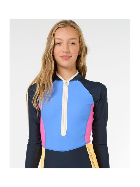 Lycra dziecięca RIP CURL BLOCK PARTY LS SURFSUIT - GIRL granatowy
