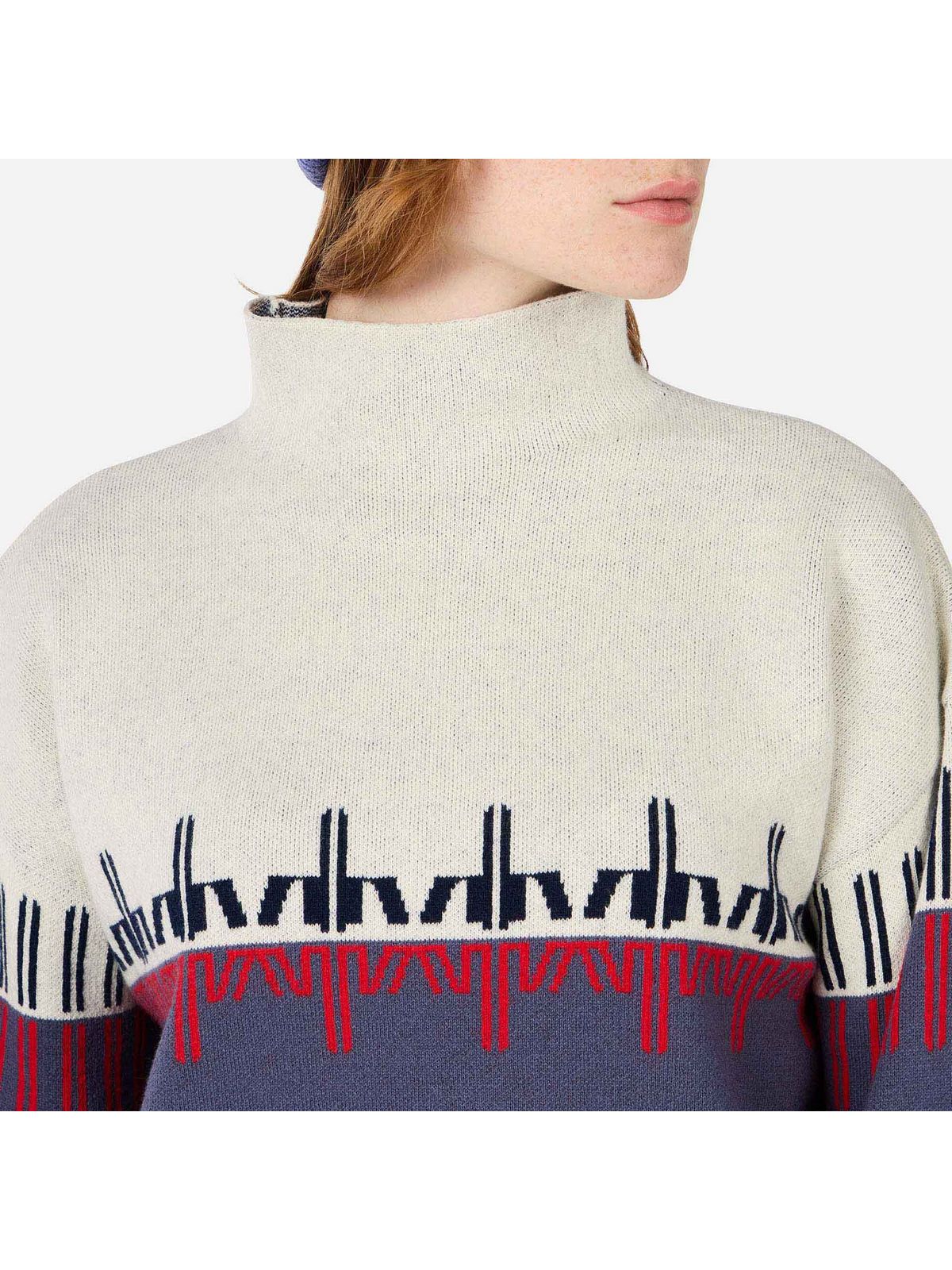Sweter damski ROSSIGNOL W PATTERNED TN SWEATER niebieski