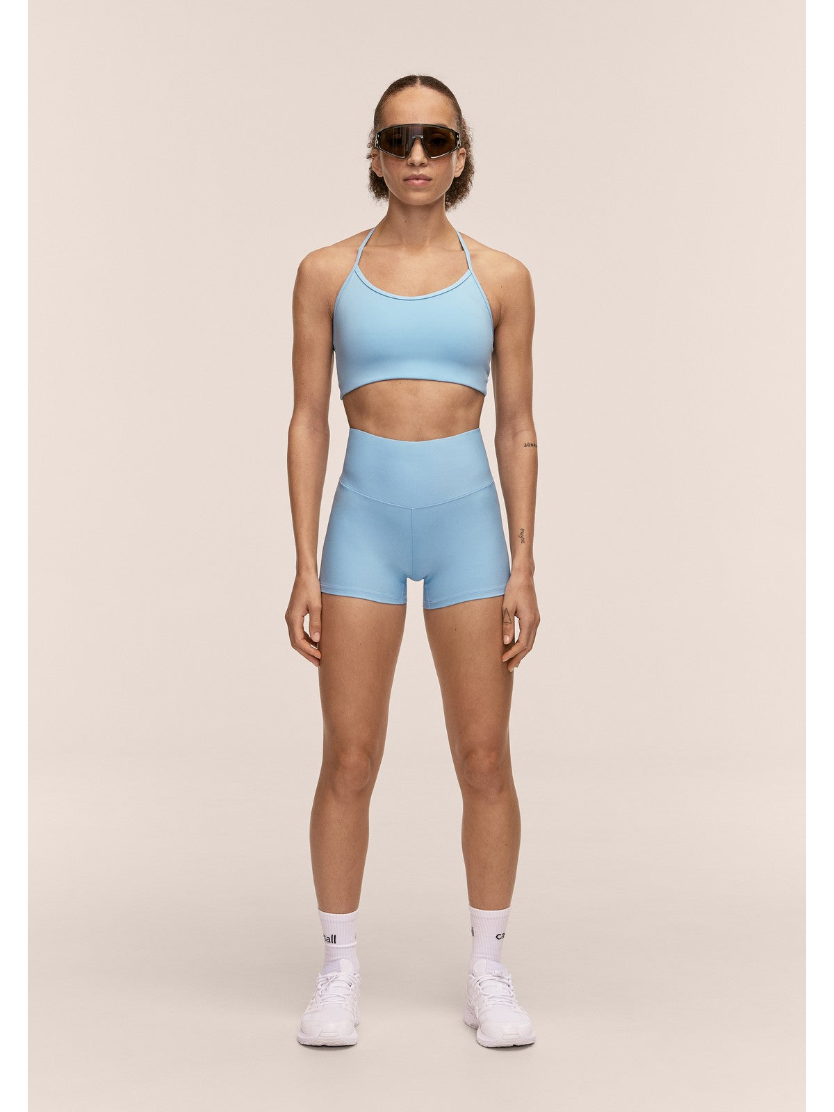 Legginsy treningowe damskie CASALL Ultra High Waist Hot Pant kolor niebieski