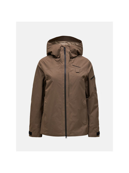 Kurtka narciarska damska PEAK PERFORMANCE Alpine GORE-TEX 2L Insulated Shell Jacket brązowa
