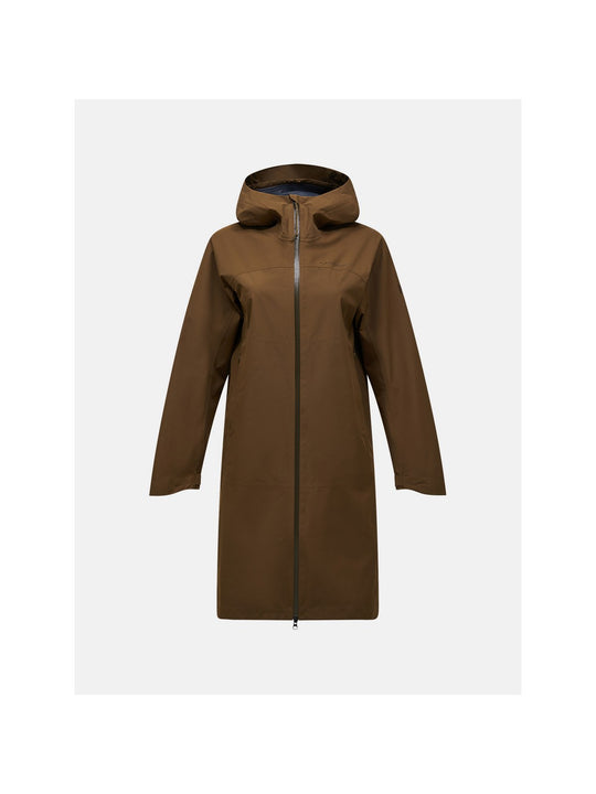 Parka damska PEAK PERFORMANCE Treeline HIPE 2.5L Shell Parka brązowa
