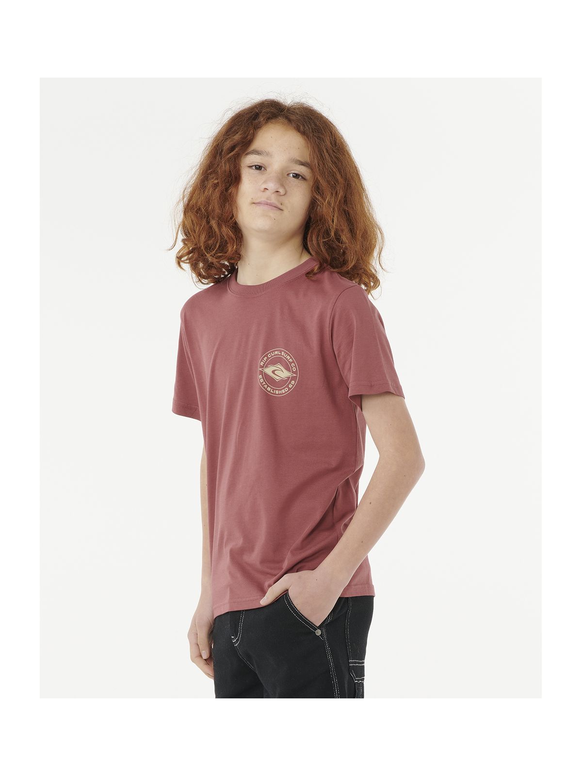 Koszulka RIP CURL STAPLER TEE - BOY czerwona