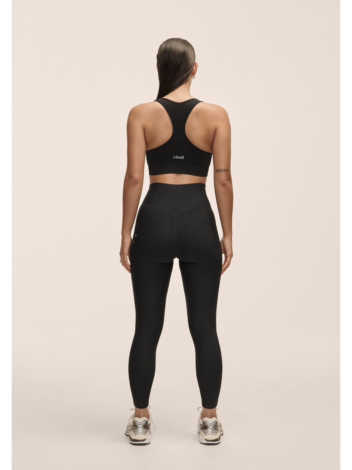 Legginsy treningowe damskie CASALL Pure Pocket High Waist Tights kolor czarny