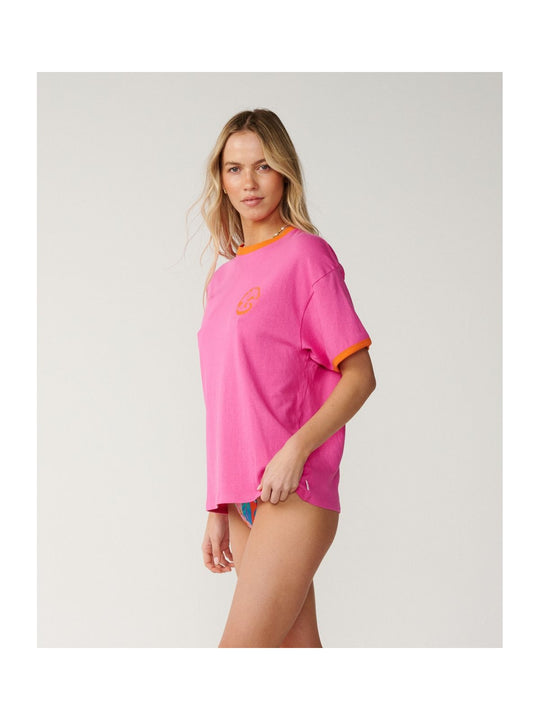 Koszulka damska RIP CURL Tropical Desire Oversize Tee różowa

