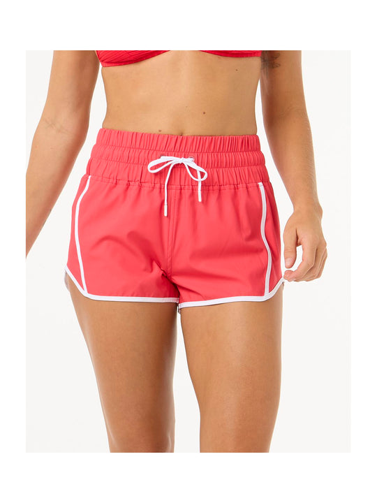 Szorty kąpielowe damskie RIP CURL High Waist Retro Volley 3" czerwone
