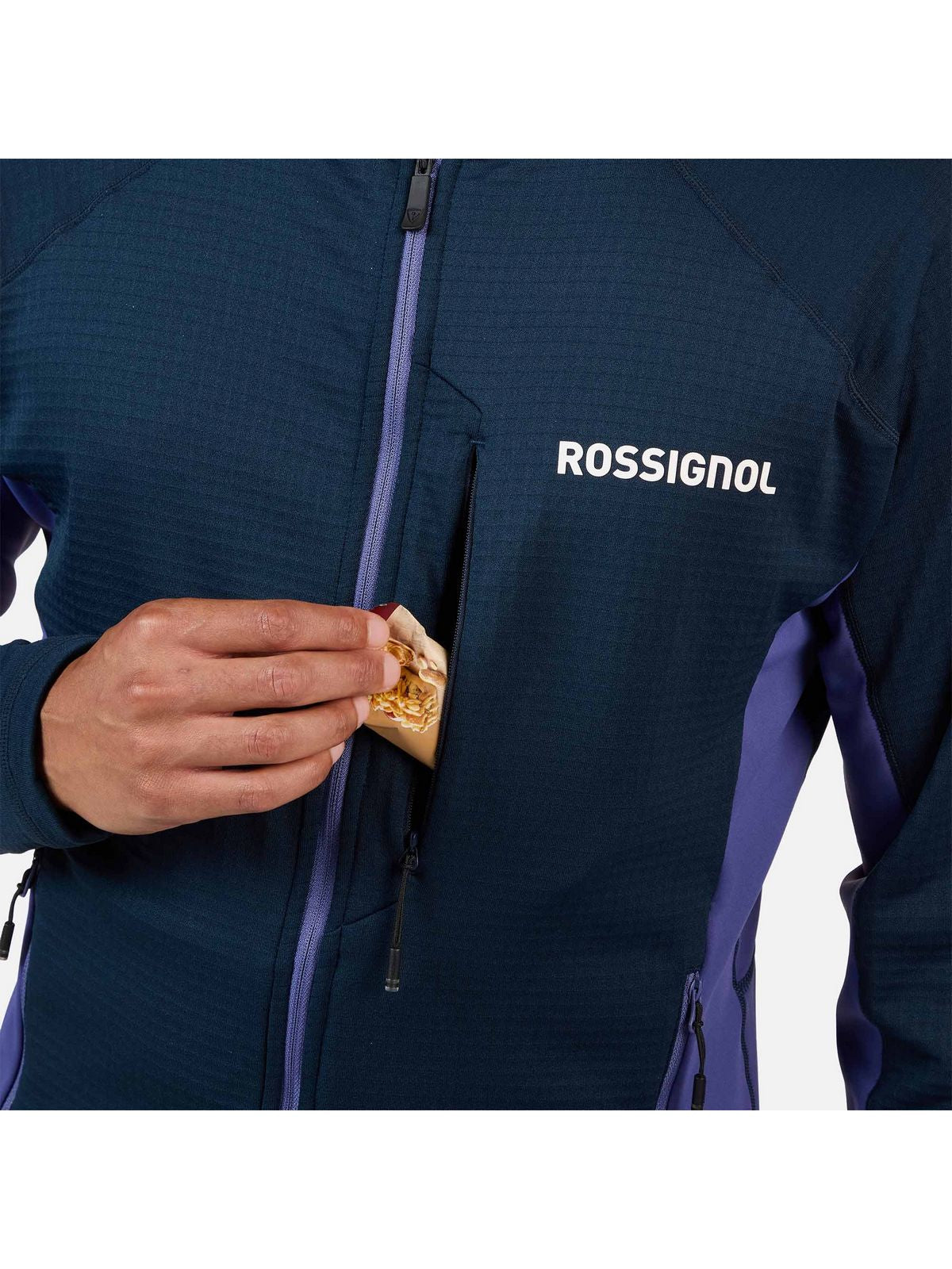 Bluza męska ROSSIGNOL BLACKSIDE MIX FZH FLEECE granatowa