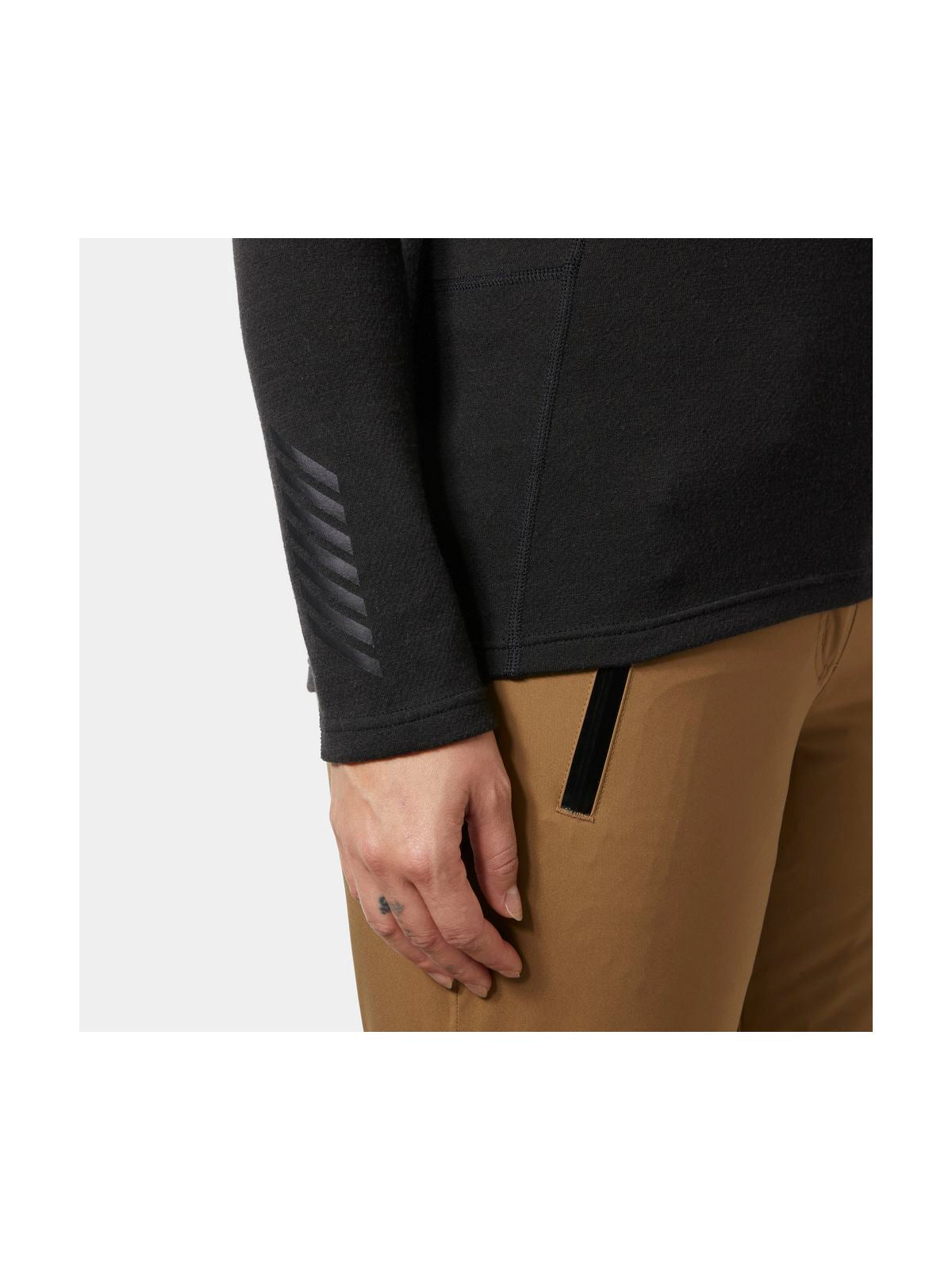 Koszulka damska Helly Hansen W Lifa Merino Midw 1/2 Zip czarny