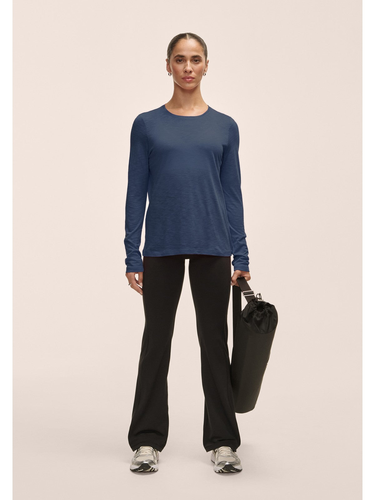 Koszulka treningowa damska CASALL Soft Texture Long Sleeve kolor niebieski