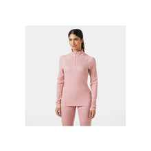 Koszulka damska HELLY HANSEN W Lifa Merino Midw 1/2 Zip kolor różowy
