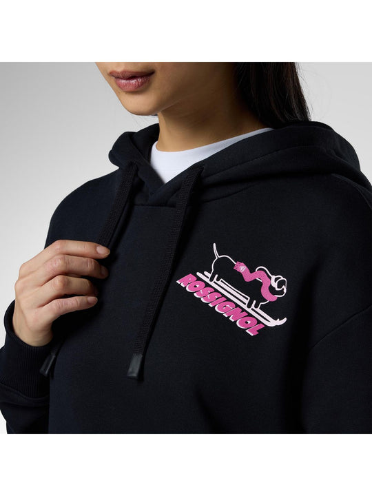 Bluza damska ROSSIGNOL W Waterfall Relax Hoodie czarna

