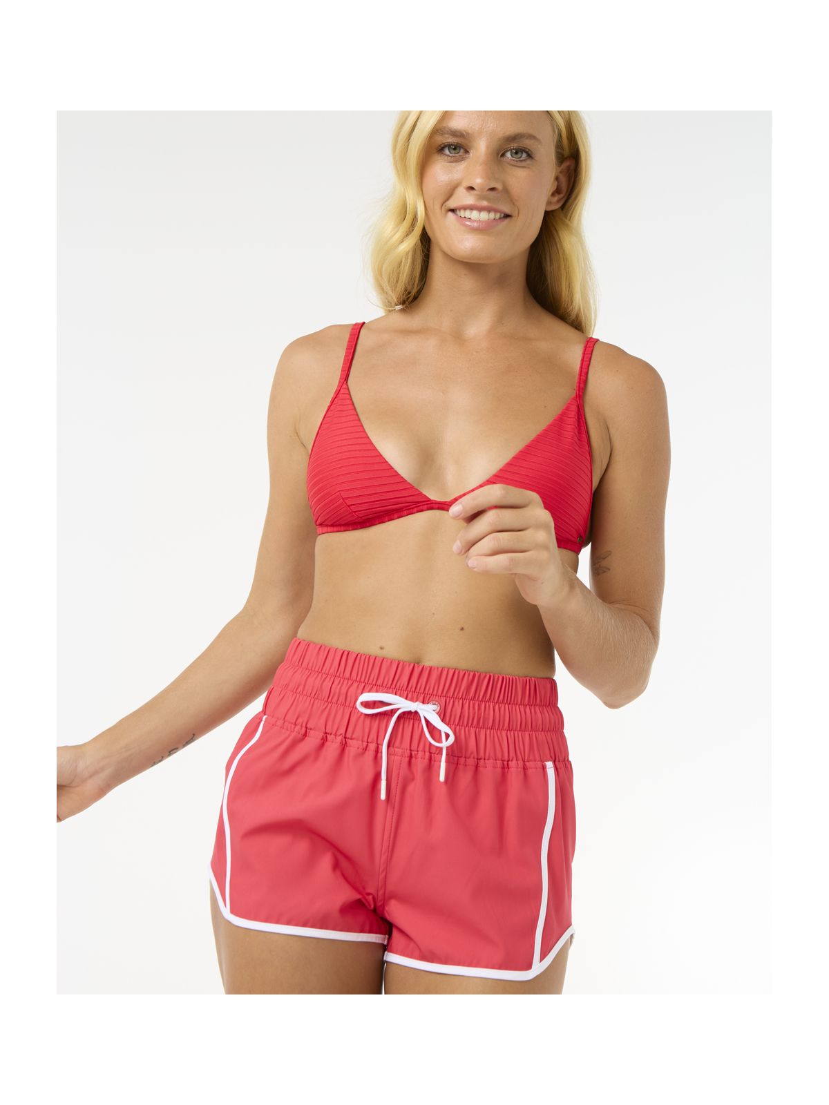 Szorty kąpielowe damskie RIP CURL High Waist Retro Volley 3" czerwone