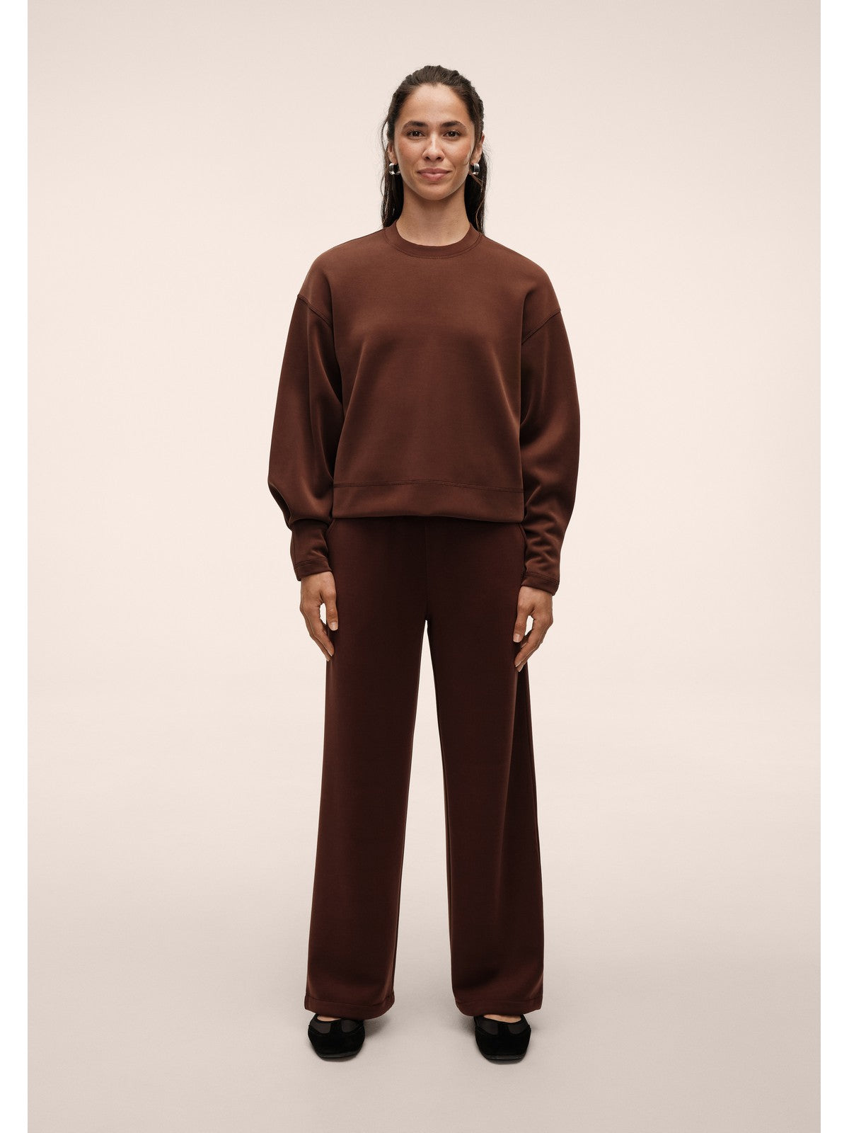 Bluza damska CASALL Peachy Crew Neck brązowa