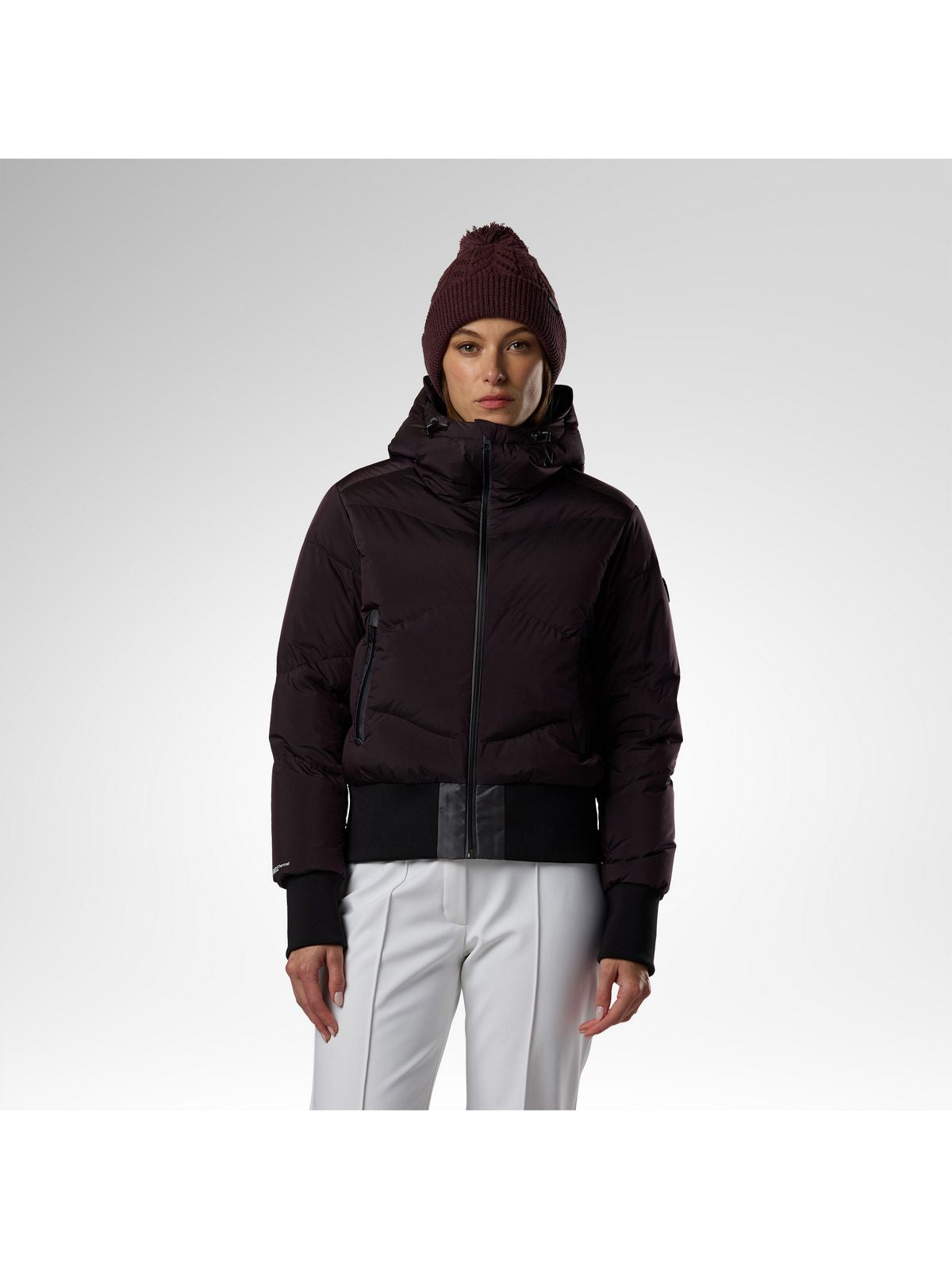 Kurtka narciarska damska ROSSIGNOL W Snowblaze Down Bomber Jacket bordowa
