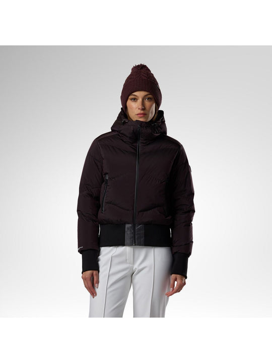 Kurtka narciarska damska ROSSIGNOL W Snowblaze Down Bomber Jacket bordowa
