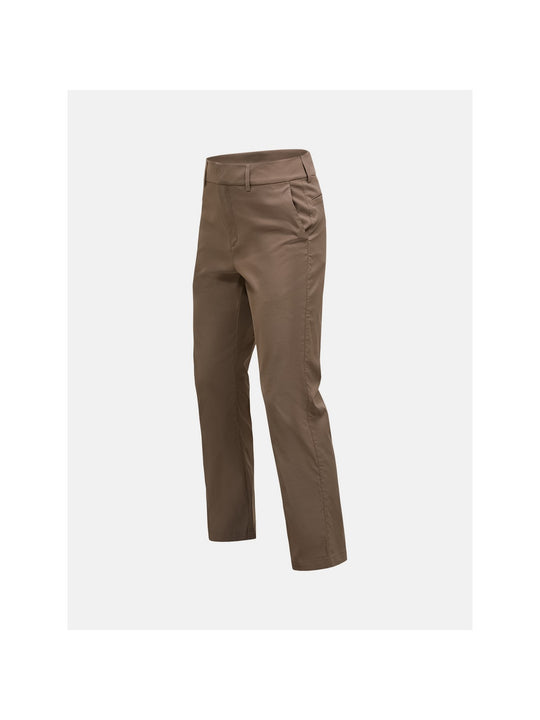 Spodnie damskie PEAK PERFORMANCE W Player Flared Pants kolor brązowy
