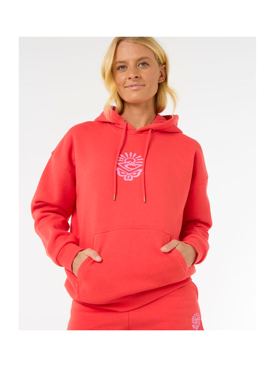 Bluza dresowa damska RIP CURL Icons Of Surf Heritage Hood czerwona

