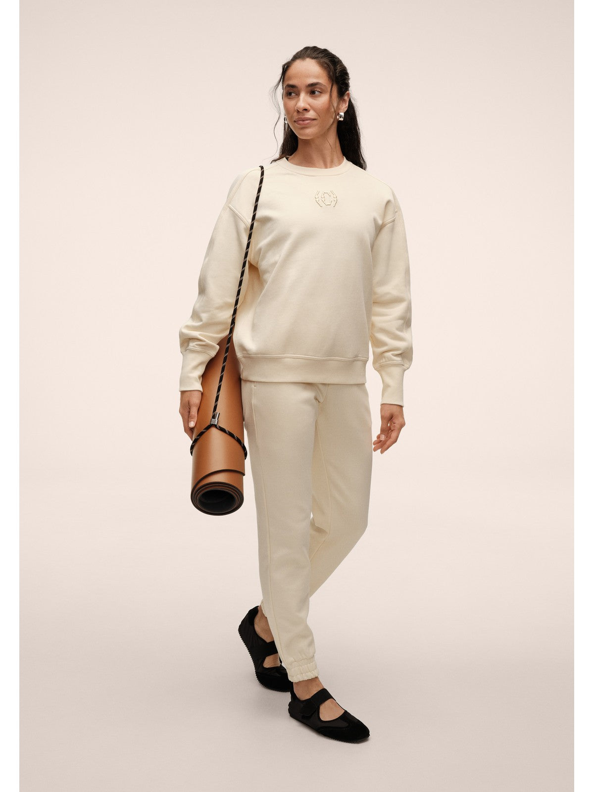 Bluza damska CASALL Terry Relaxed Crew beżowa