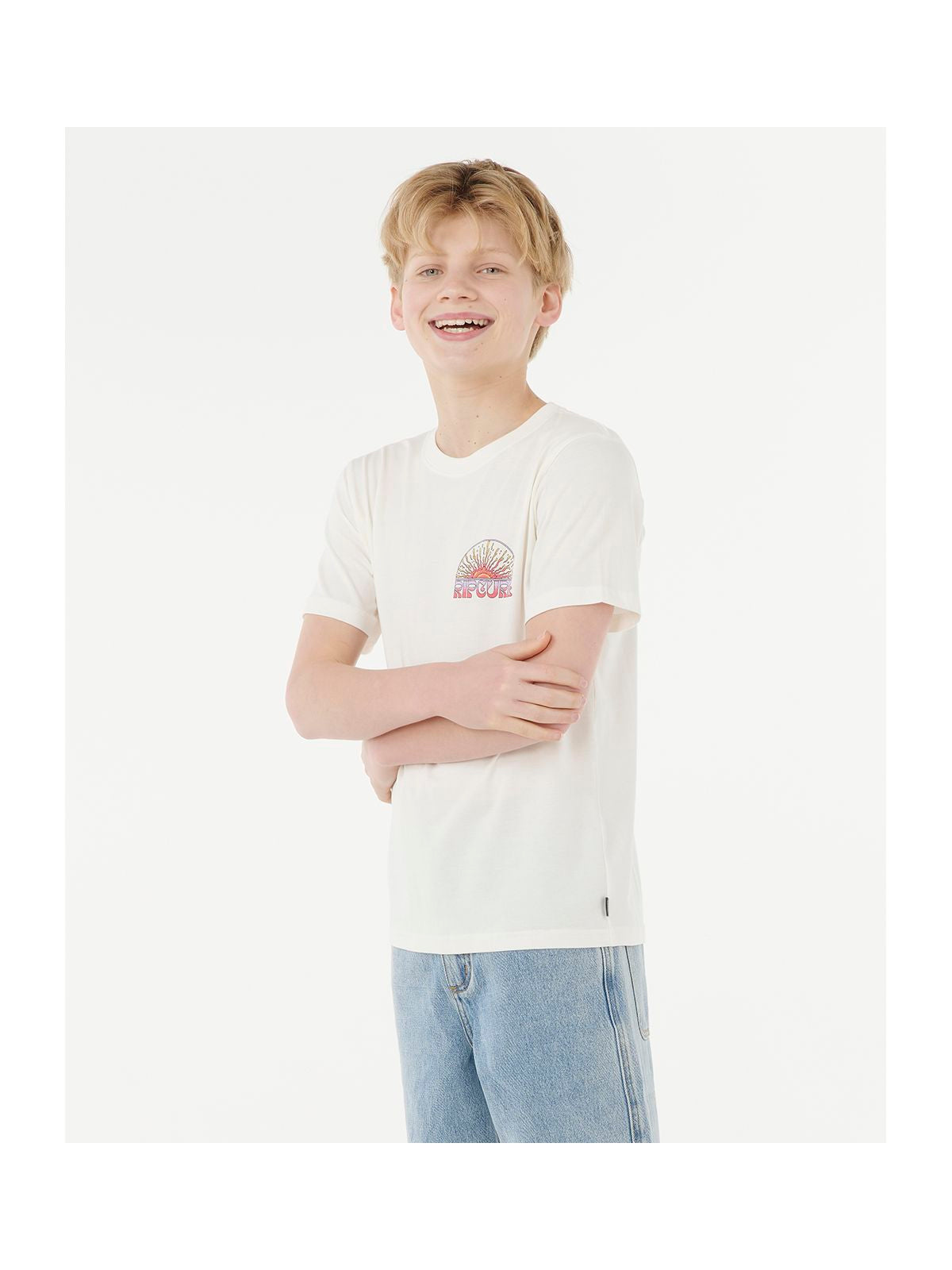 Koszulka RIP CURL GRATEFUL SHRED TEE - BOY beżowa