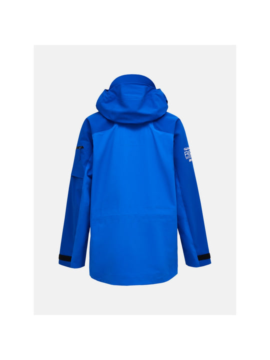 Kurtka narciarska męska PEAK PERFORMANCE 40Y R&amp;D Long GORE-TEX 3L C-KNIT Shell Jacket niebieska
